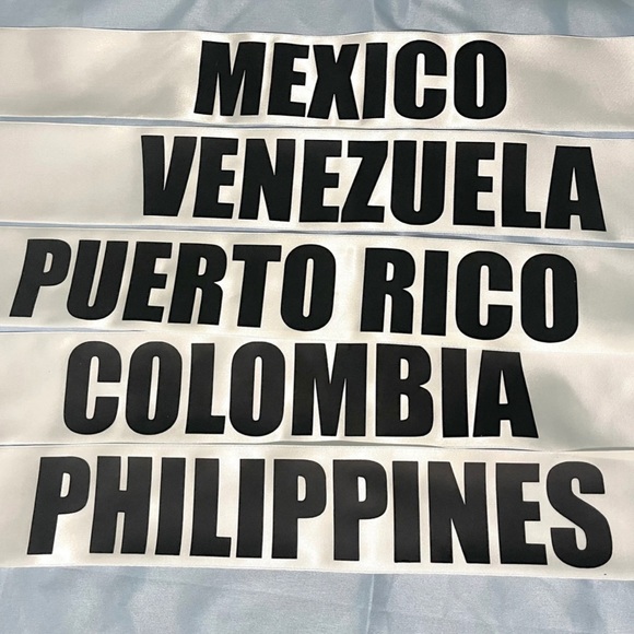 Accessories - Miss Universe Country Sashes, Any Country Pageant